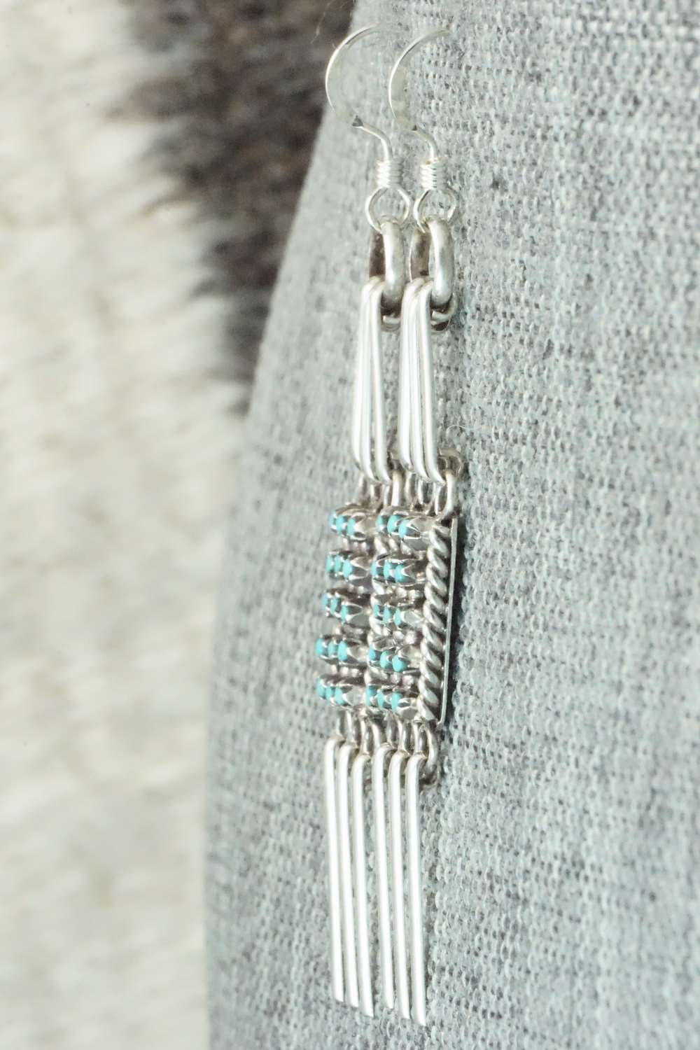Turquoise & Sterling Silver Earrings - Justin Amesoli