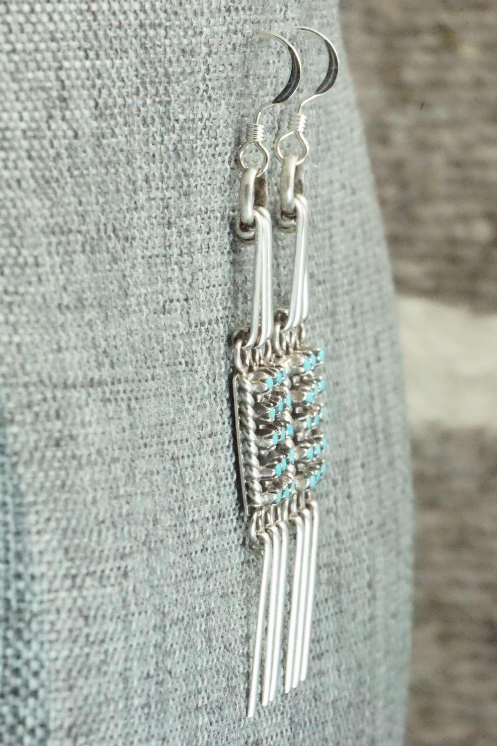 Turquoise & Sterling Silver Earrings - Justin Amesoli