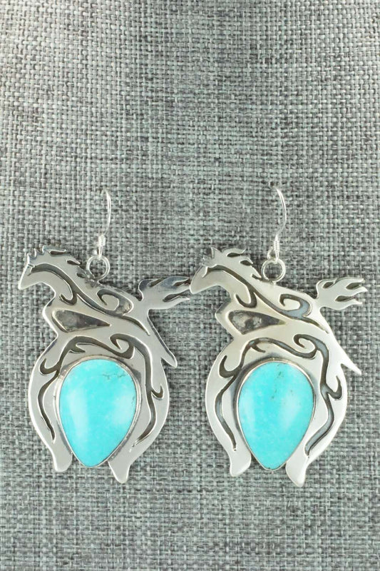 Turquoise & Sterling Silver Earrings - Robert Vandever