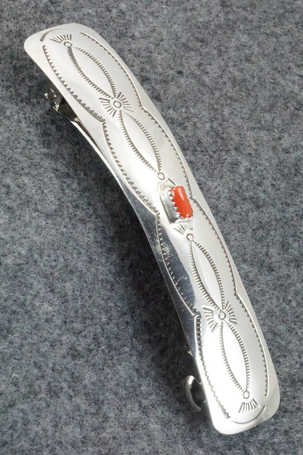 Coral & Sterling Silver Hair Barrette - Jolene Begay