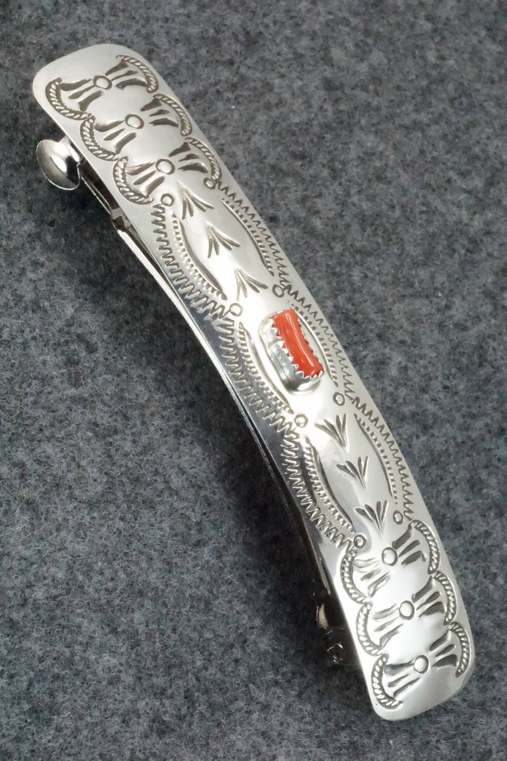Coral & Sterling Silver Hair Barrette - Jolene Begay
