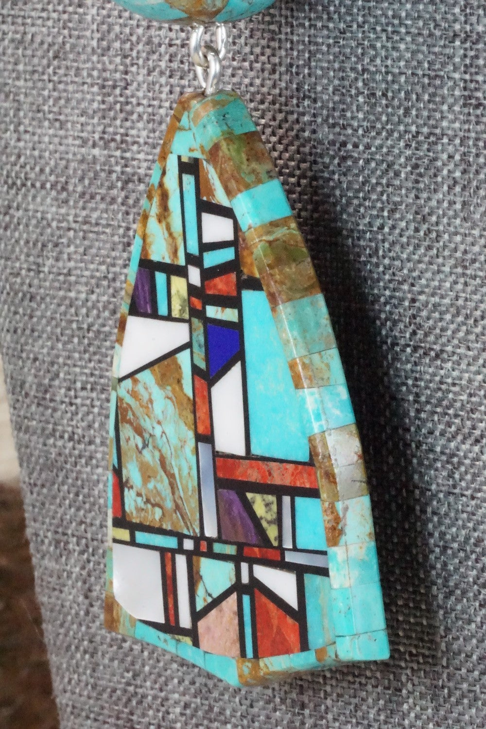 Turquoise, Multi Stone Pendant & Sterling Silver Necklace - Chris Nieto