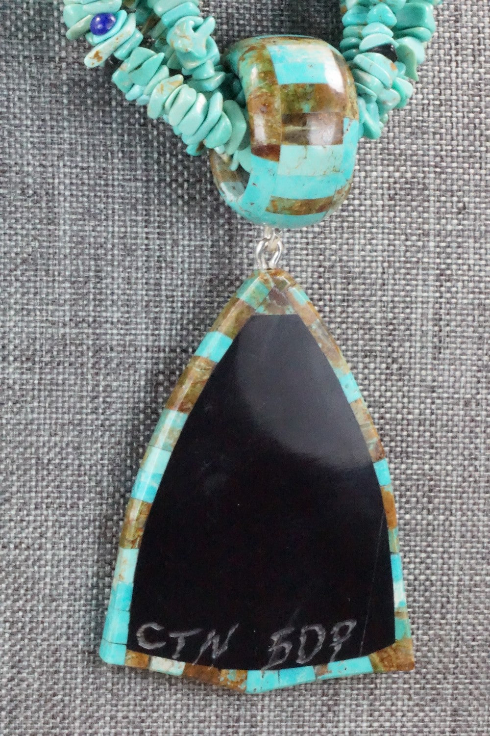 Turquoise, Multi Stone Pendant & Sterling Silver Necklace - Chris Nieto