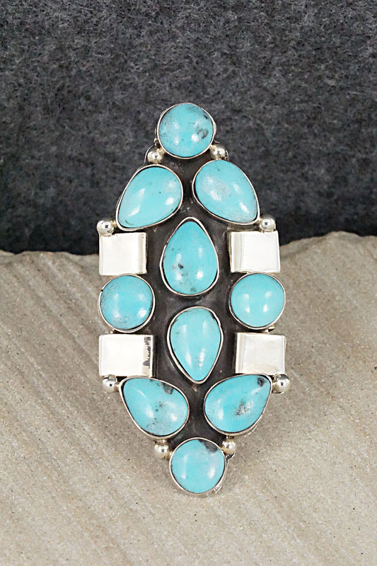 Turquoise & Sterling Silver Ring - Clarence Long - Size 6