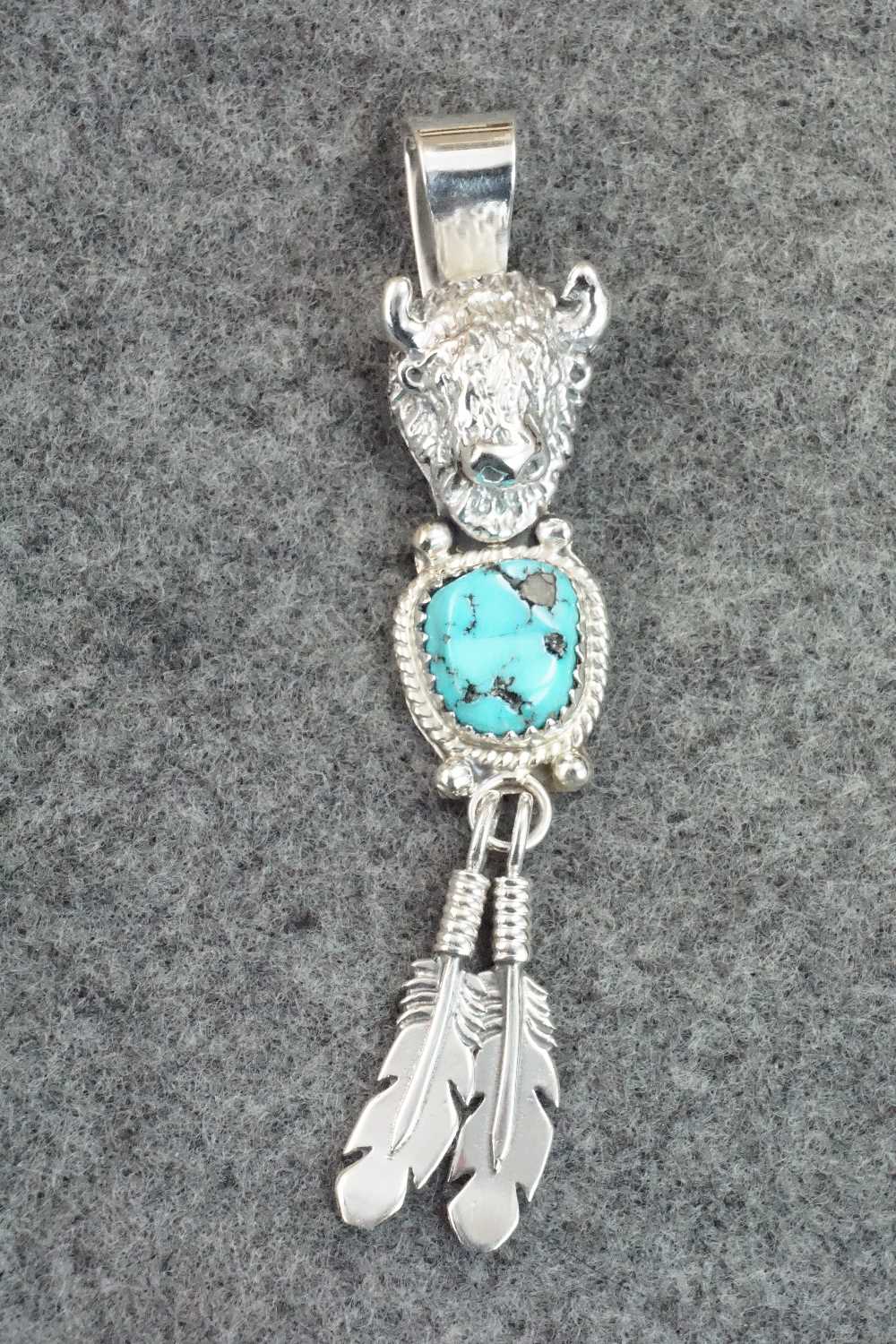 Turquoise and Sterling Silver Pendant - Genevieve Francisco