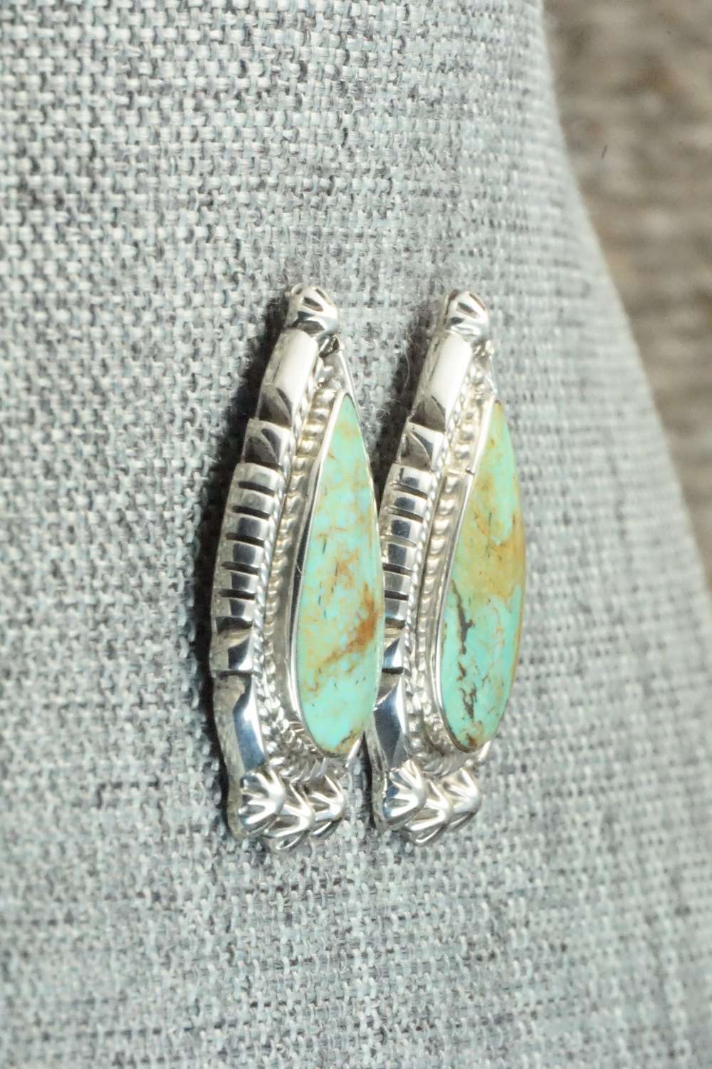 Turquoise & Sterling Silver Earrings - Freida Martinez