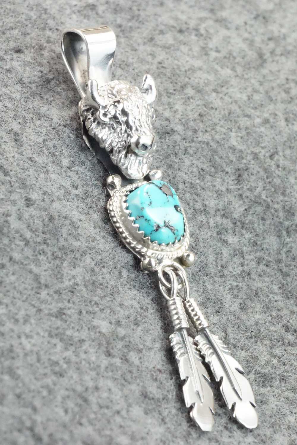 Turquoise and Sterling Silver Pendant - Genevieve Francisco
