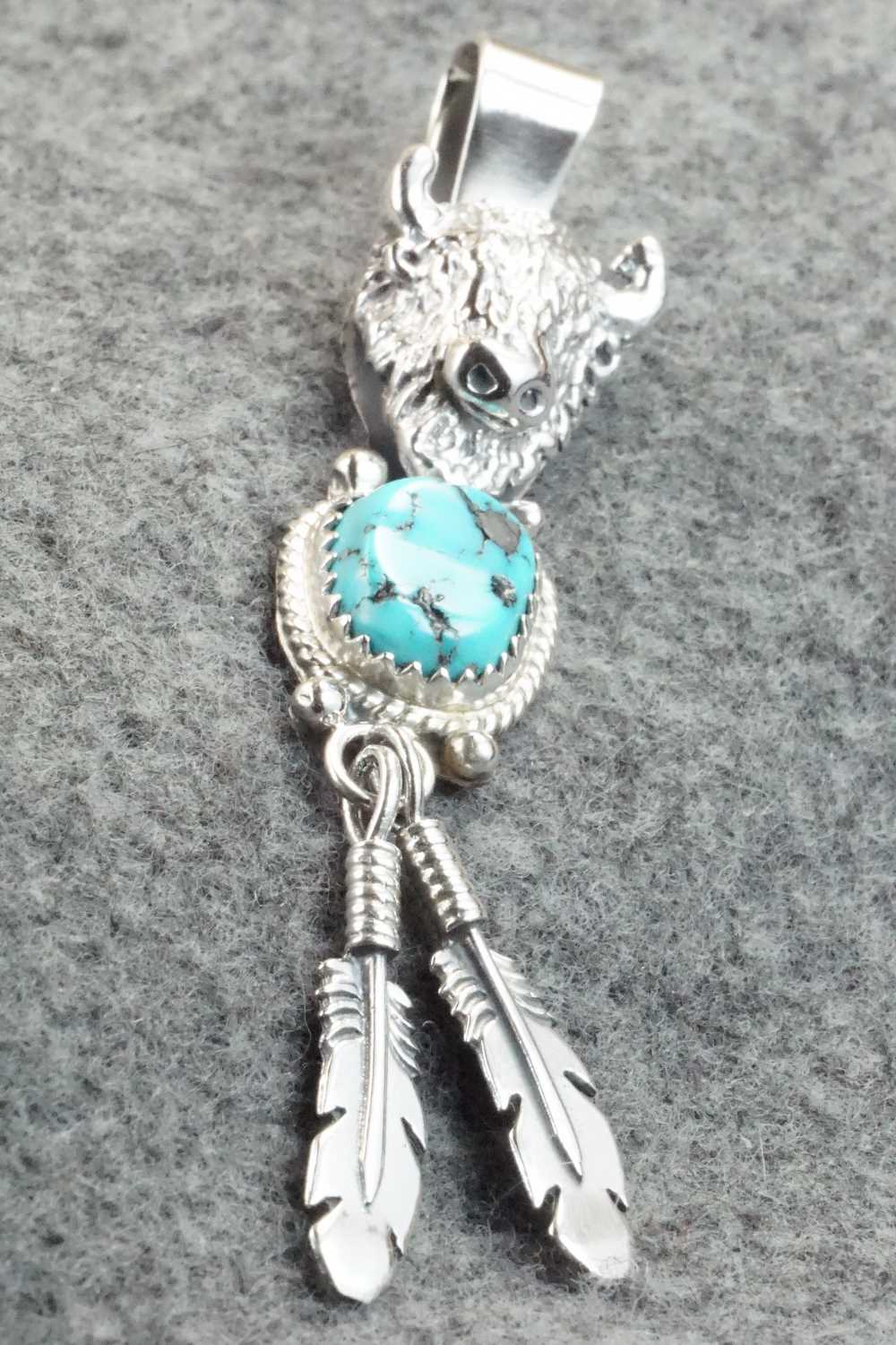 Turquoise and Sterling Silver Pendant - Genevieve Francisco