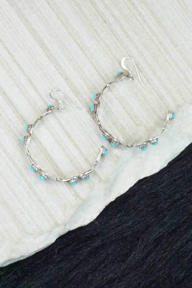 Turquoise & Sterling Silver Earrings - Thalene Waikaniwa
