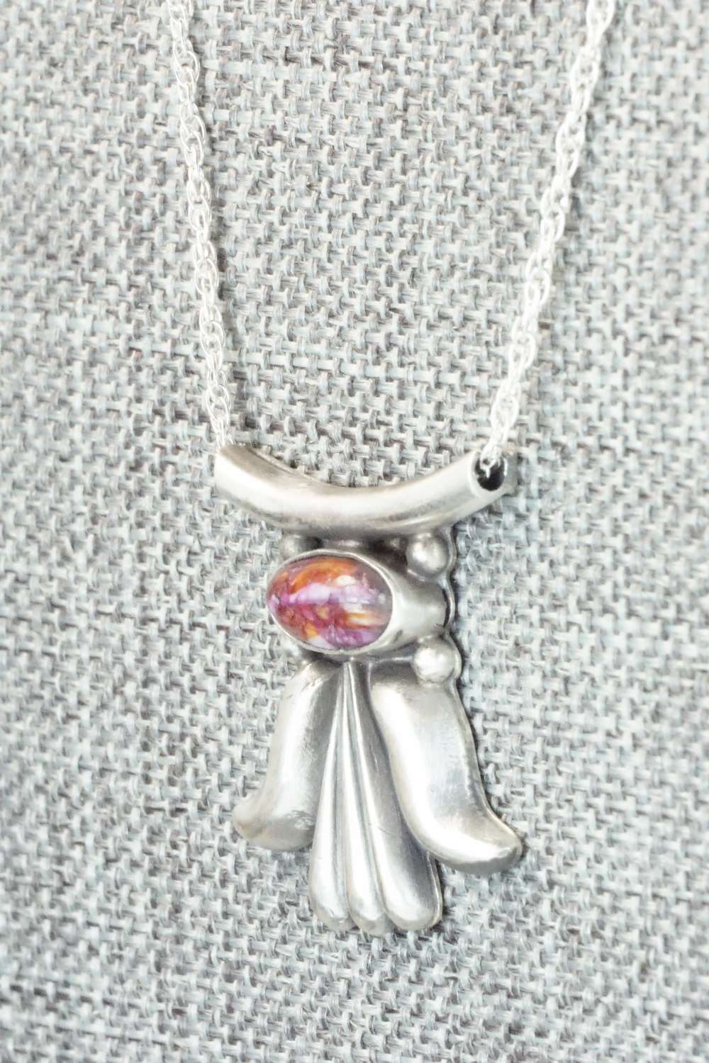 Spiny Oyster & Sterling Silver Necklace - Sharon McCarthy