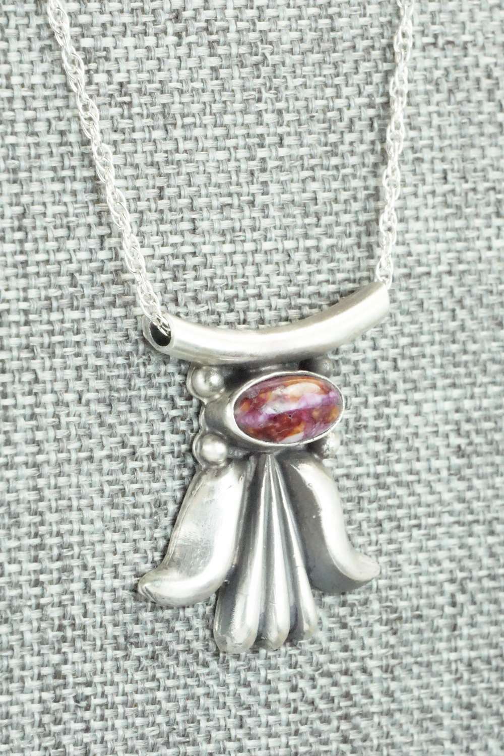 Spiny Oyster & Sterling Silver Necklace - Sharon McCarthy