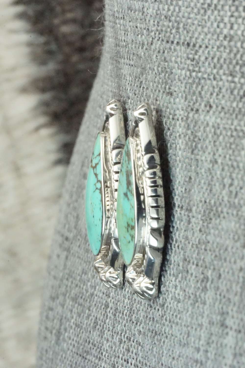 Turquoise & Sterling Silver Earrings - Freida Martinez