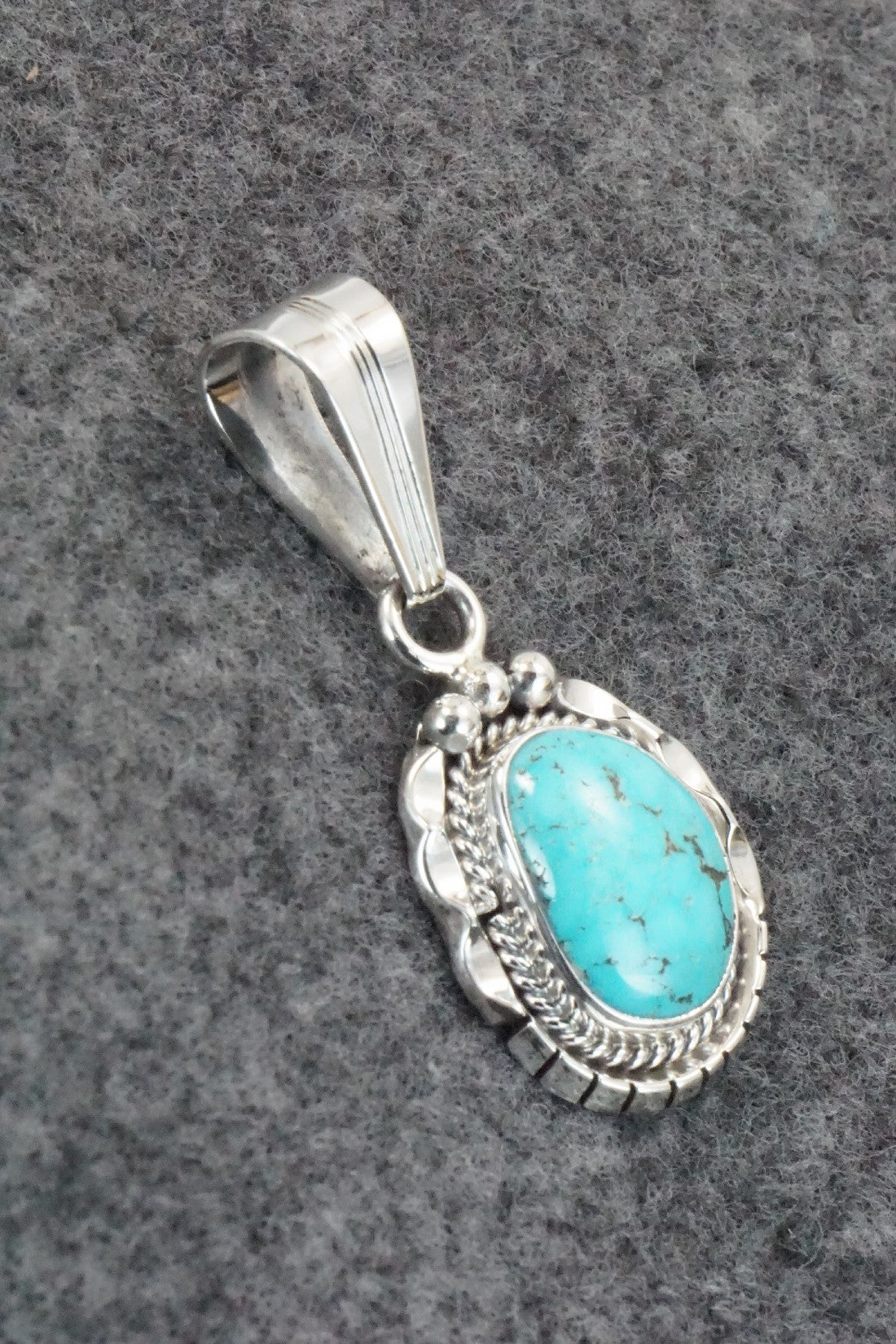 Turquoise & Sterling Silver Pendant - Samuel Yellowhair