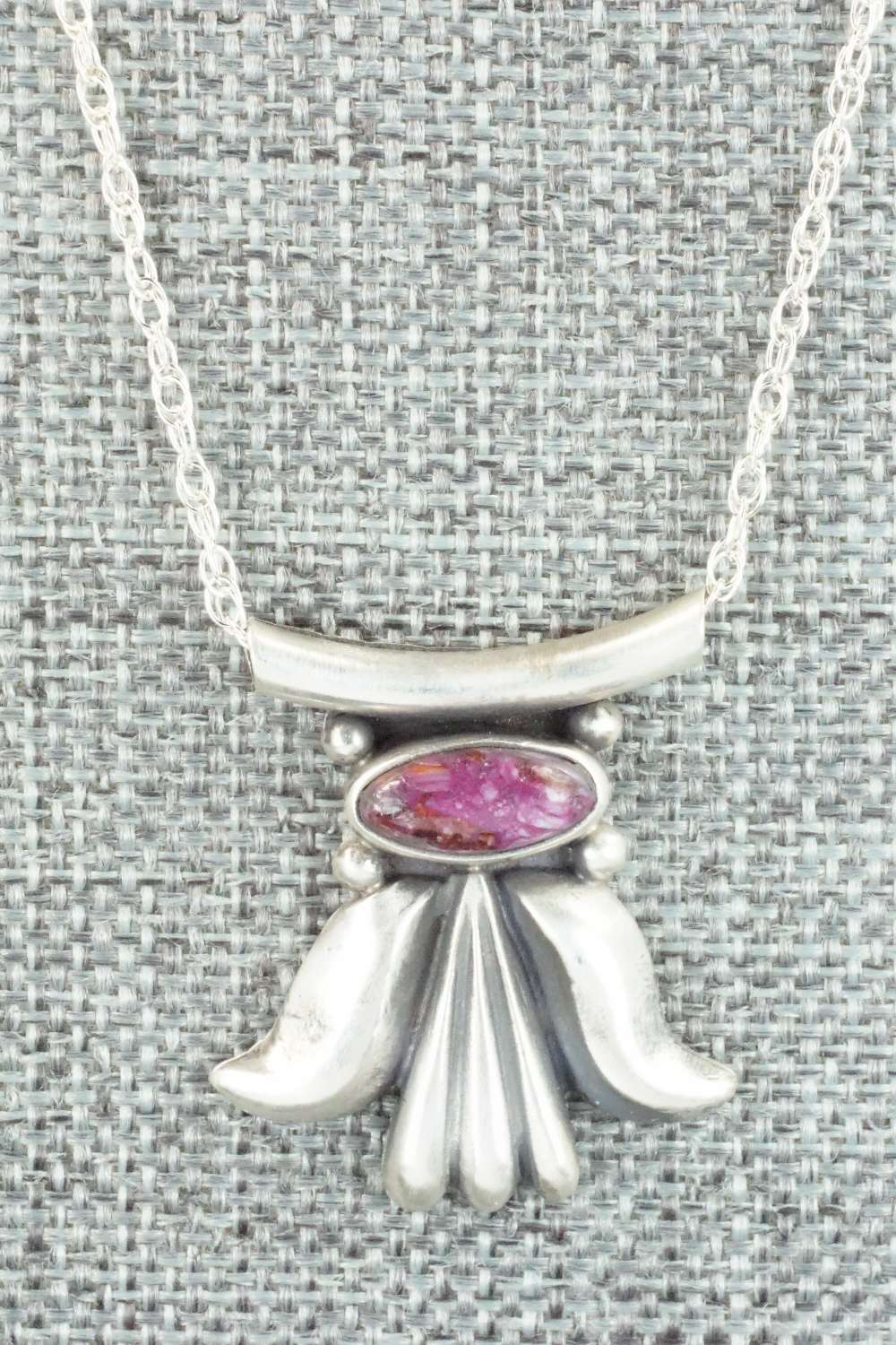 Spiny Oyster & Sterling Silver Necklace - Sharon McCarthy