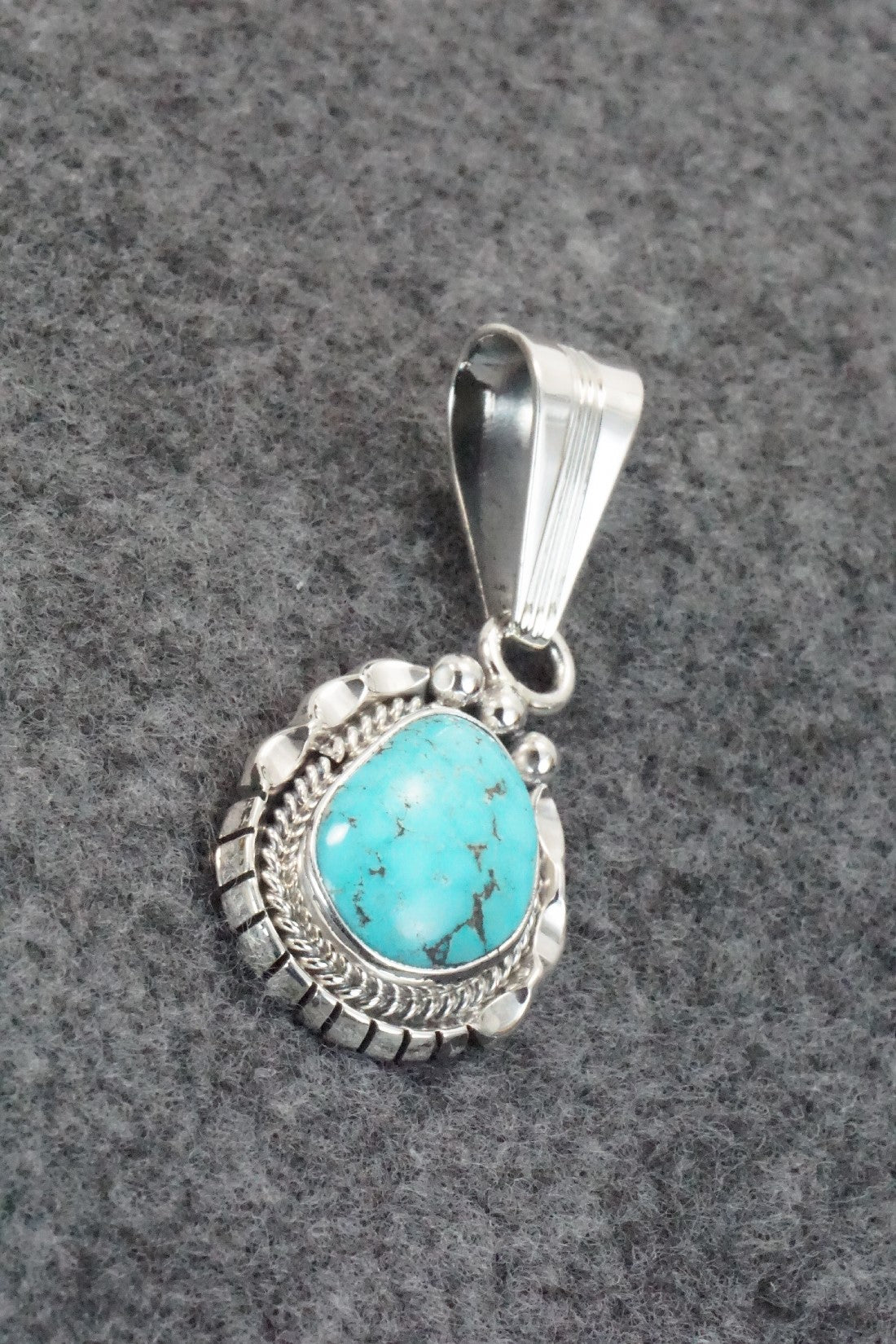 Turquoise & Sterling Silver Pendant - Samuel Yellowhair