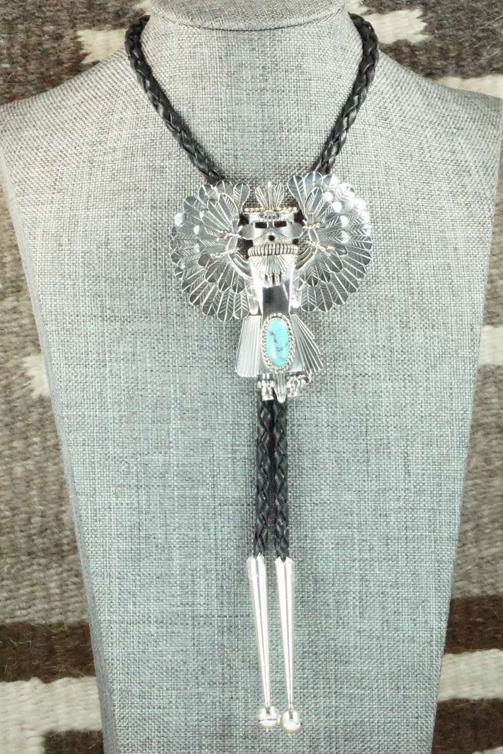 Turquoise & Sterling Silver Bolo Tie - Alvin Joe