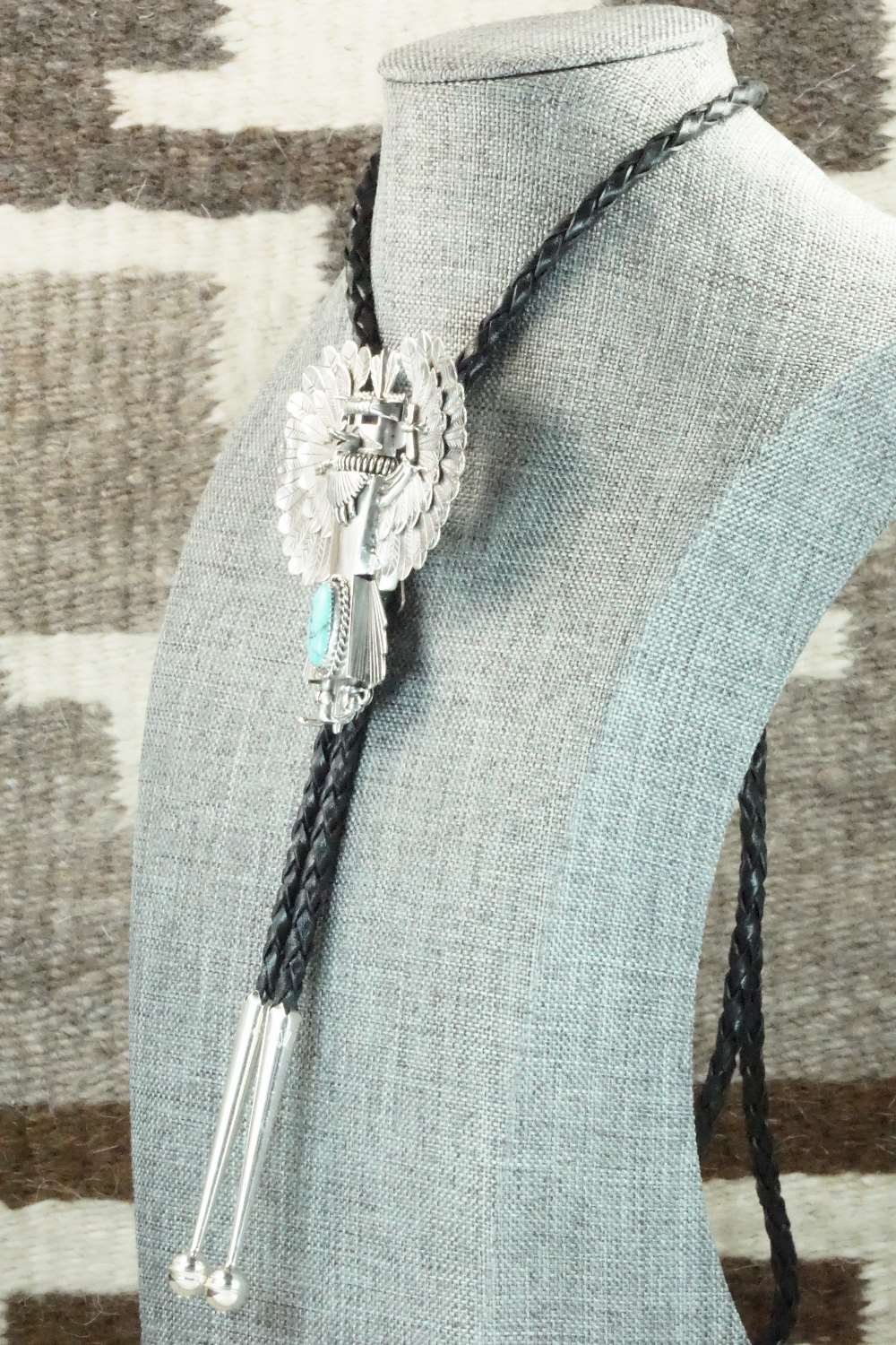 Turquoise & Sterling Silver Bolo Tie - Alvin Joe