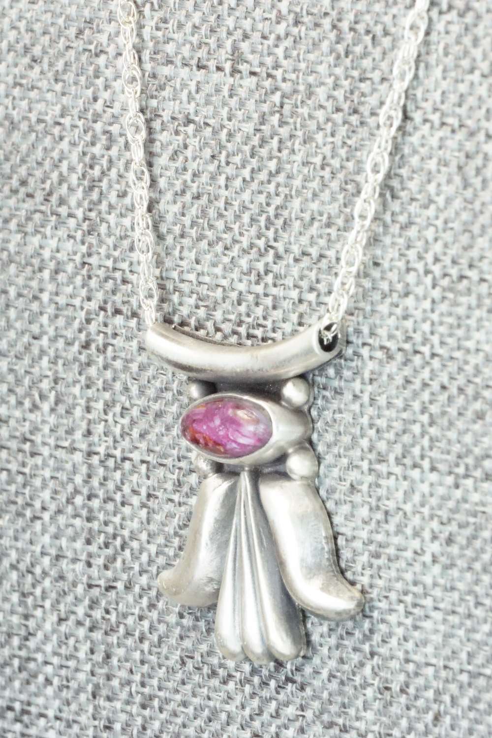 Spiny Oyster & Sterling Silver Necklace - Sharon McCarthy