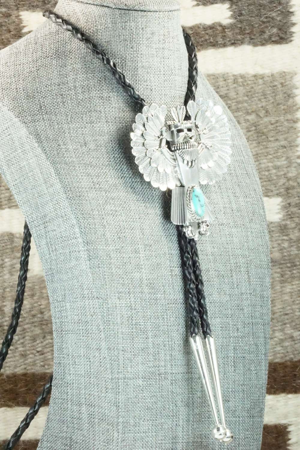 Turquoise & Sterling Silver Bolo Tie - Alvin Joe