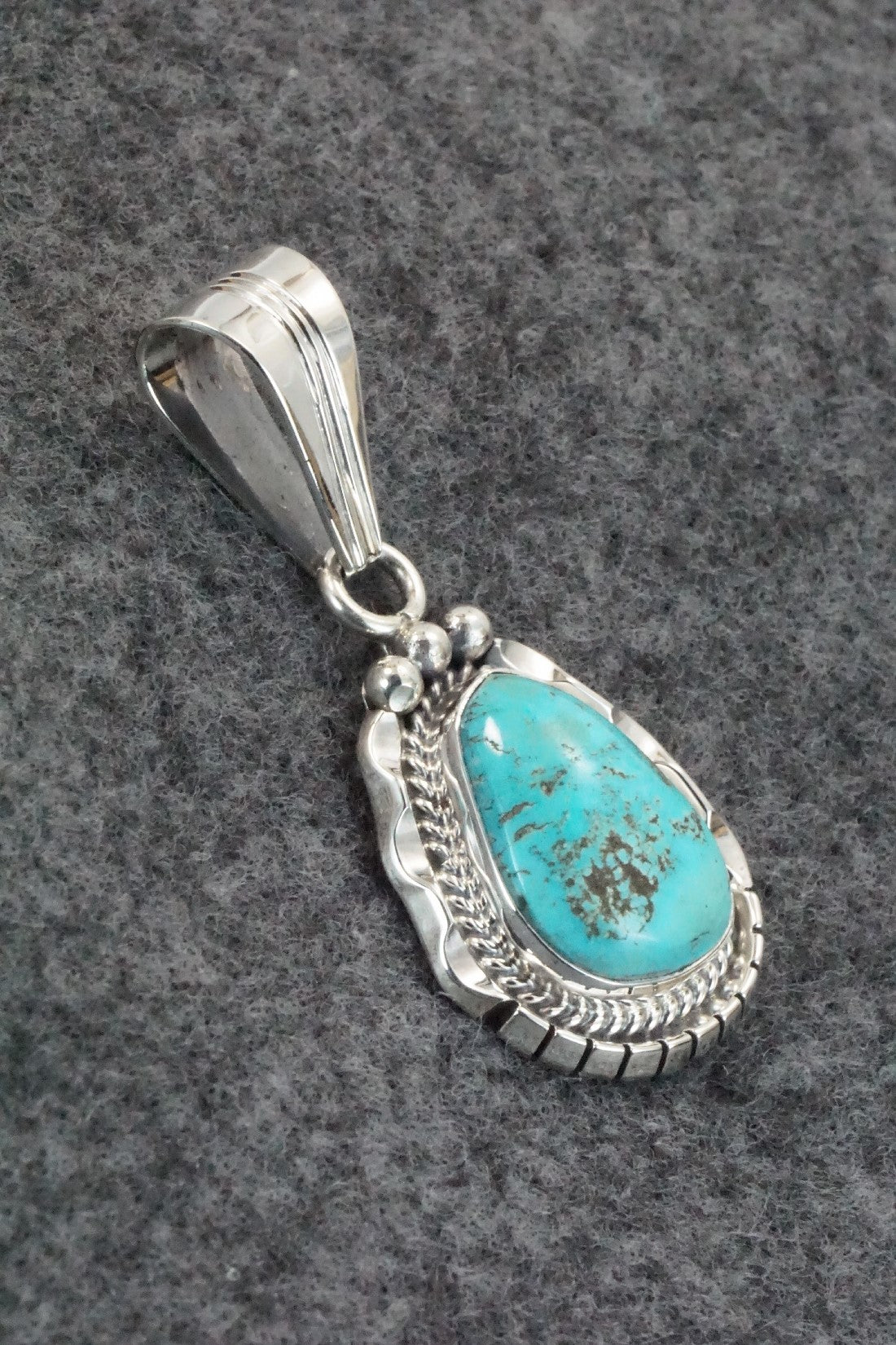 Turquoise & Sterling Silver Pendant - Samuel Yellowhair