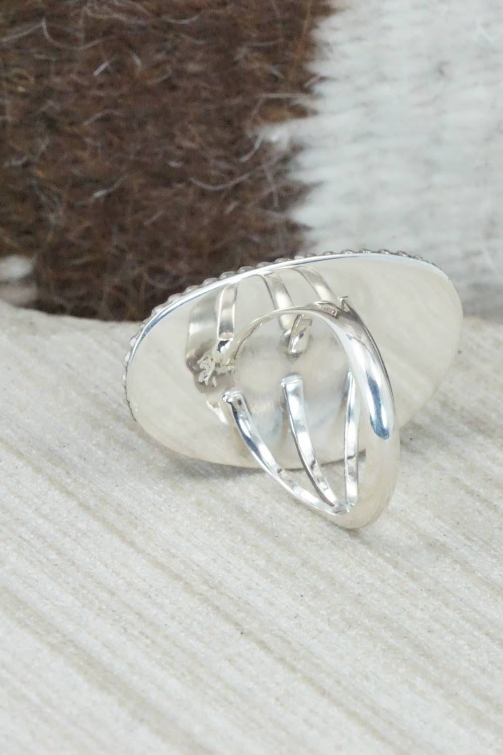 Turquoise & Sterling Silver Ring - Angeline Platero - Size 8.5