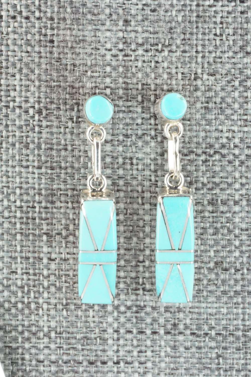 Turquoise & Sterling Silver Necklace and Earrings Set - Jolene Lamy