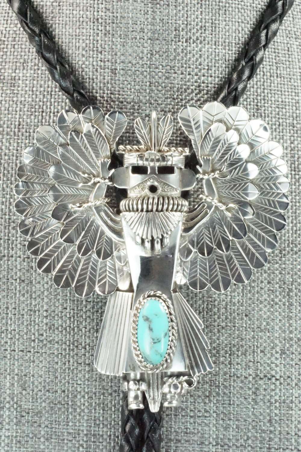 Turquoise & Sterling Silver Bolo Tie - Alvin Joe