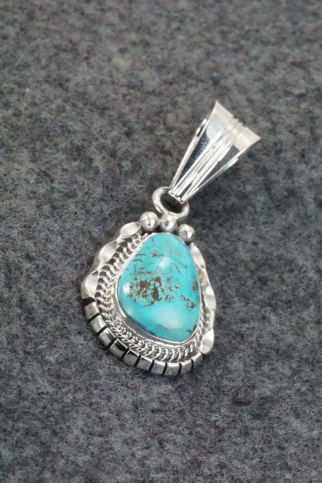 Turquoise & Sterling Silver Pendant - Samuel Yellowhair