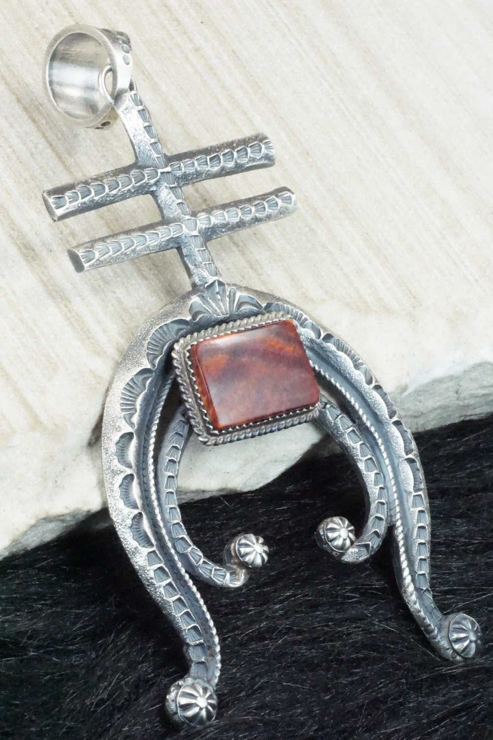 Spiny Oyster and Sterling Silver Pendant - Kevin Billah