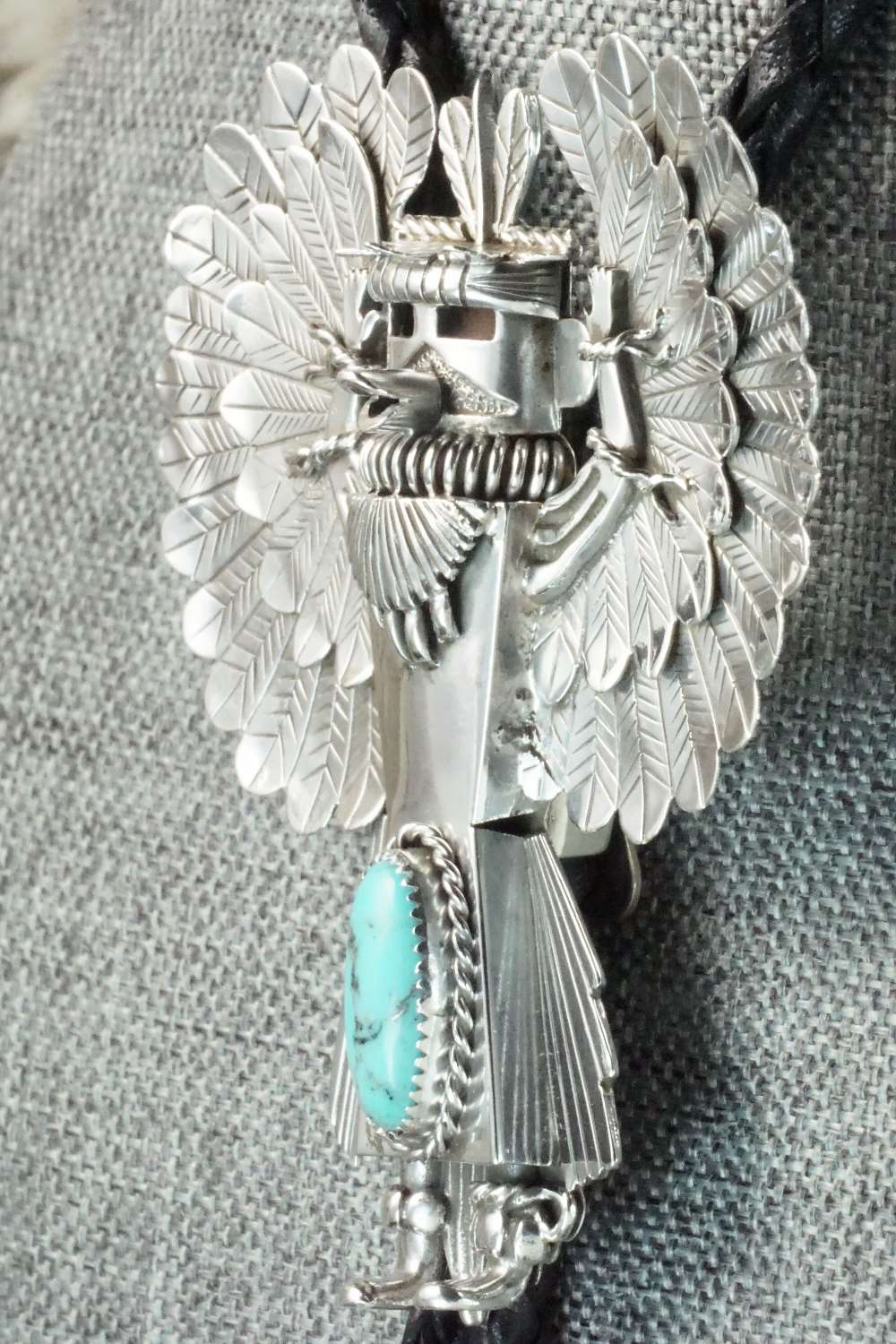 Turquoise & Sterling Silver Bolo Tie - Alvin Joe