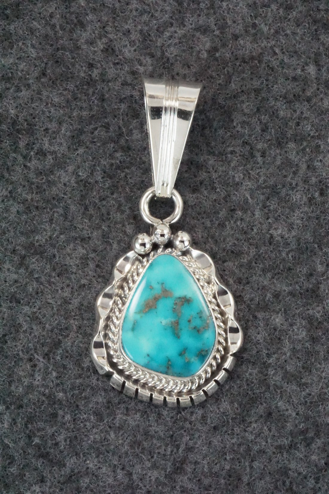 Turquoise & Sterling Silver Pendant - Samuel Yellowhair