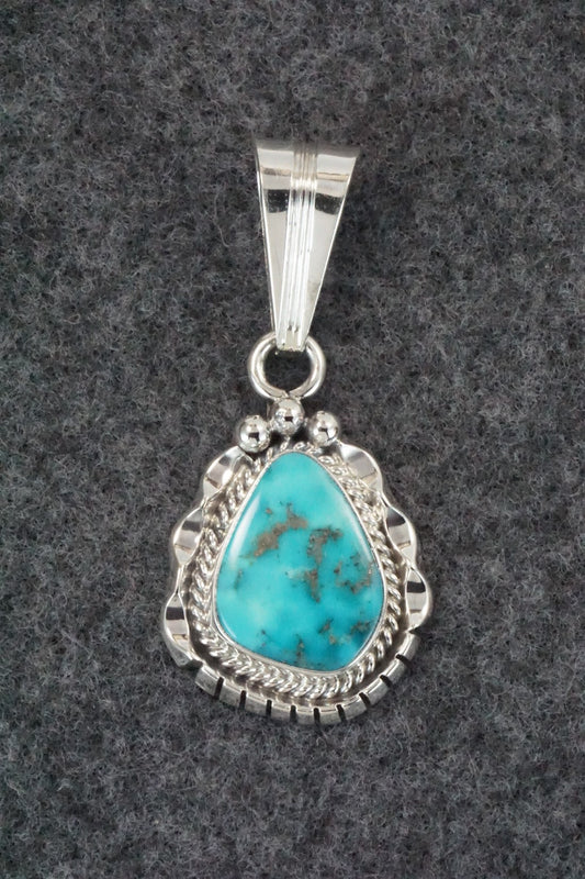 Turquoise & Sterling Silver Pendant - Samuel Yellowhair