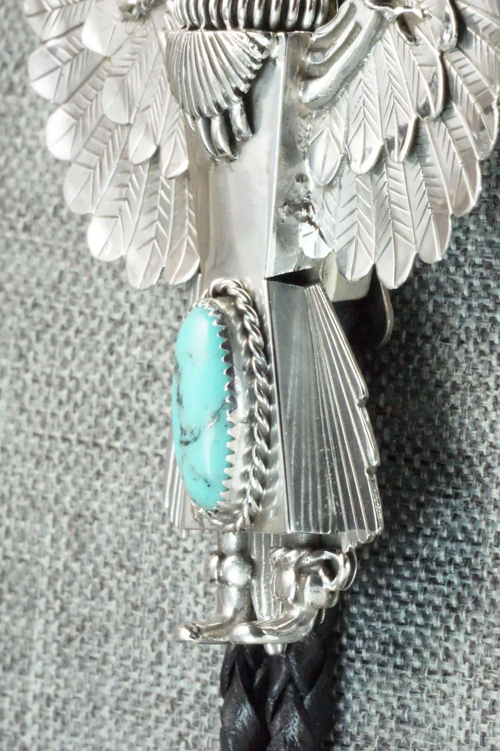 Turquoise & Sterling Silver Bolo Tie - Alvin Joe