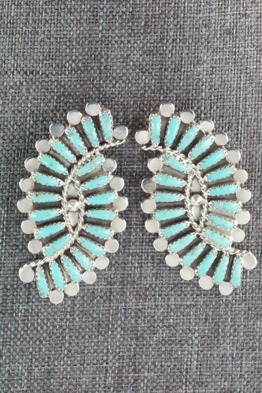 Turquoise & Sterling Silver Earrings - Lavell Byjoe