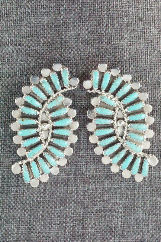 Turquoise & Sterling Silver Earrings - Lavell Byjoe