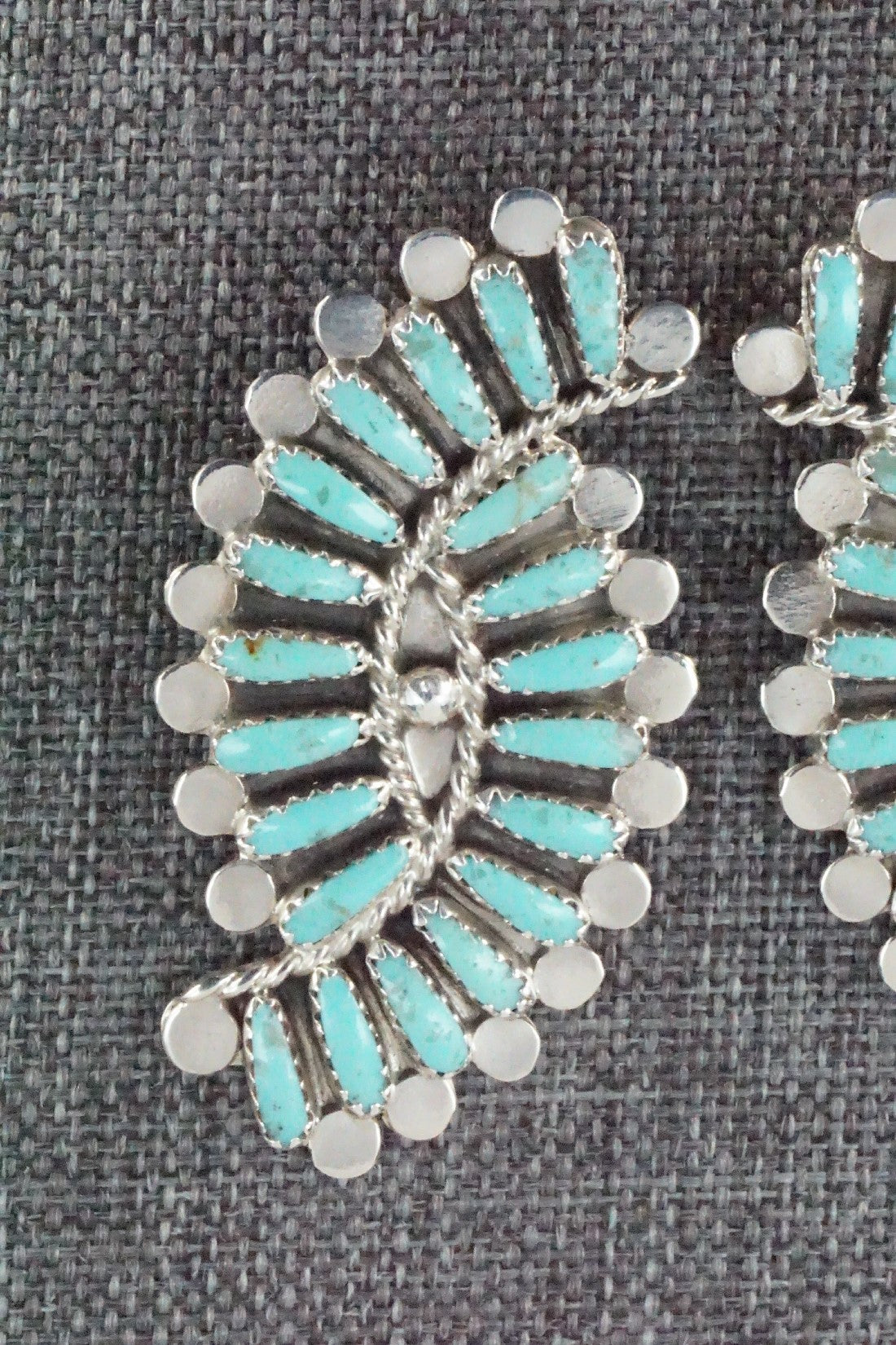 Turquoise & Sterling Silver Earrings - Lavell Byjoe