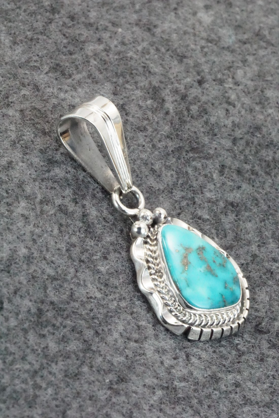 Turquoise & Sterling Silver Pendant - Samuel Yellowhair