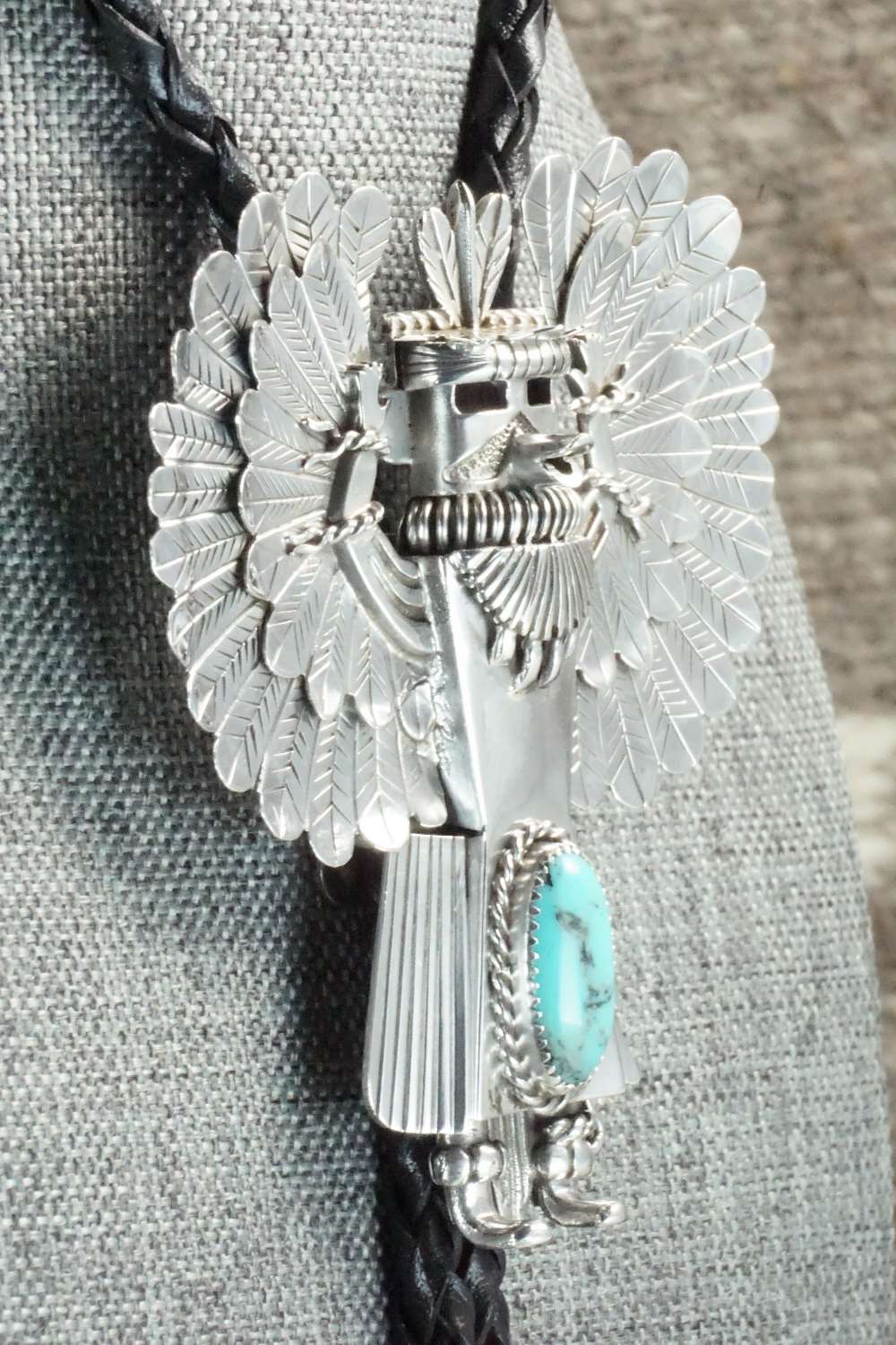 Turquoise & Sterling Silver Bolo Tie - Alvin Joe