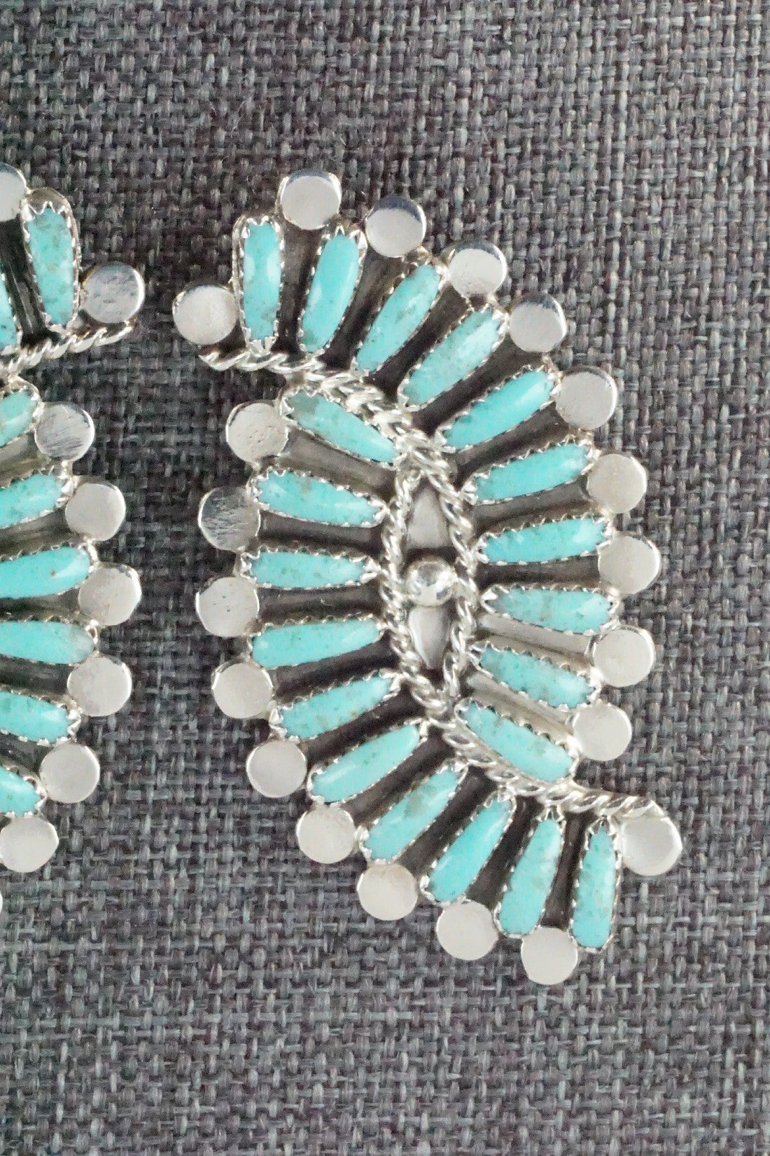 Turquoise & Sterling Silver Earrings - Lavell Byjoe