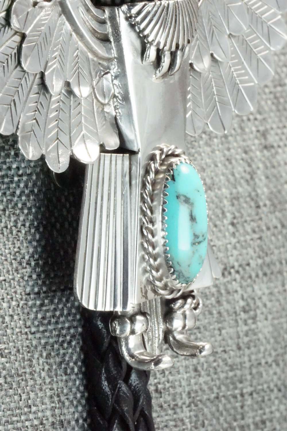 Turquoise & Sterling Silver Bolo Tie - Alvin Joe