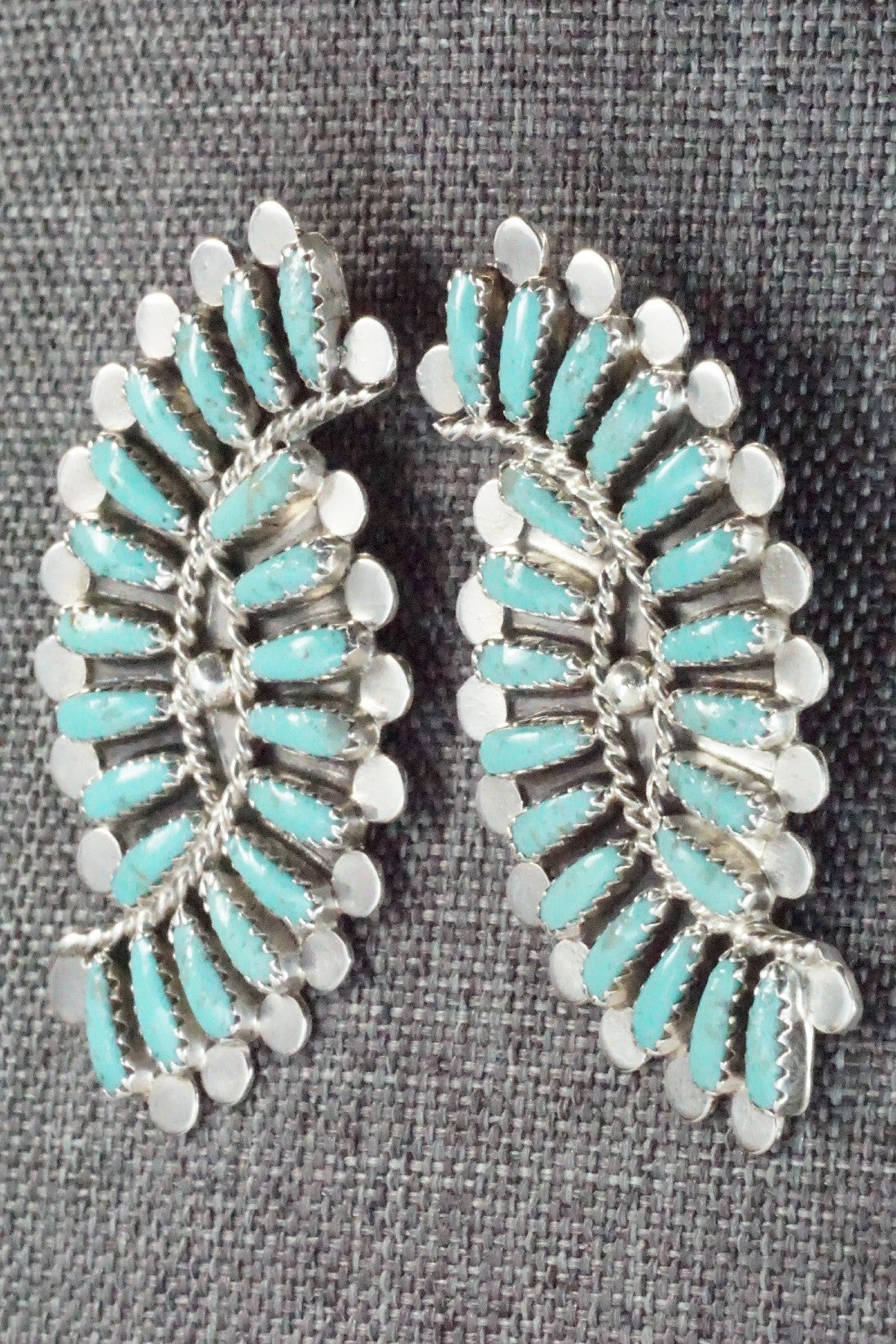 Turquoise & Sterling Silver Earrings - Lavell Byjoe