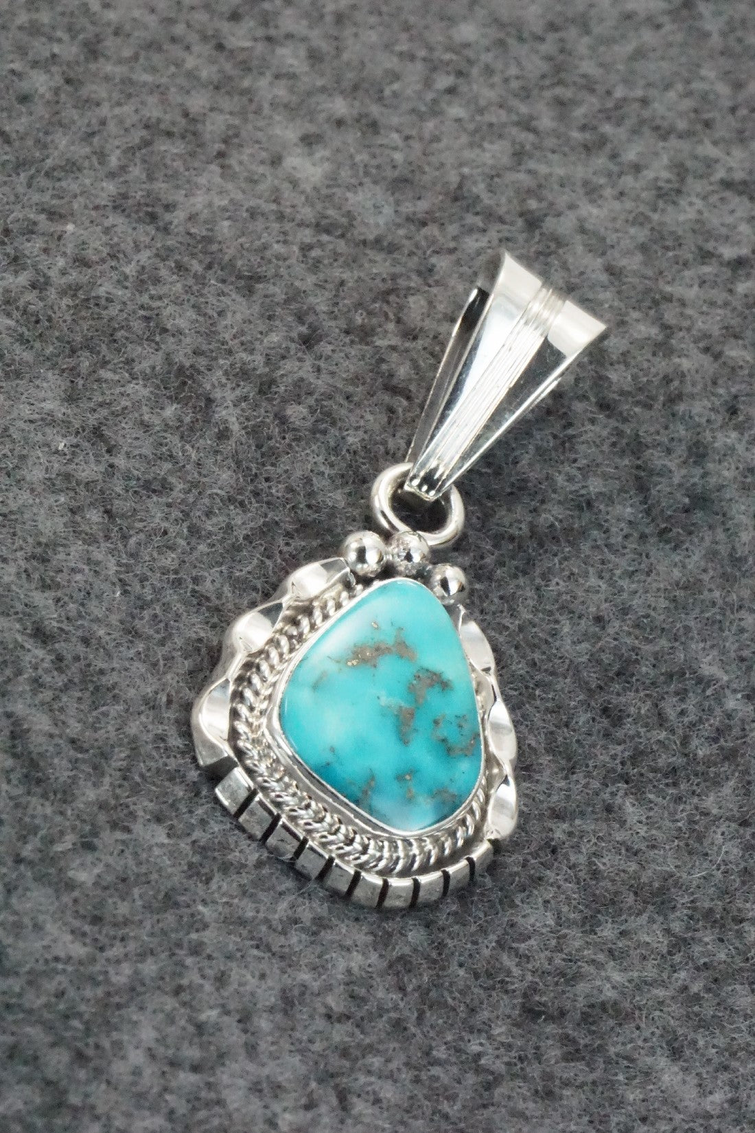 Turquoise & Sterling Silver Pendant - Samuel Yellowhair