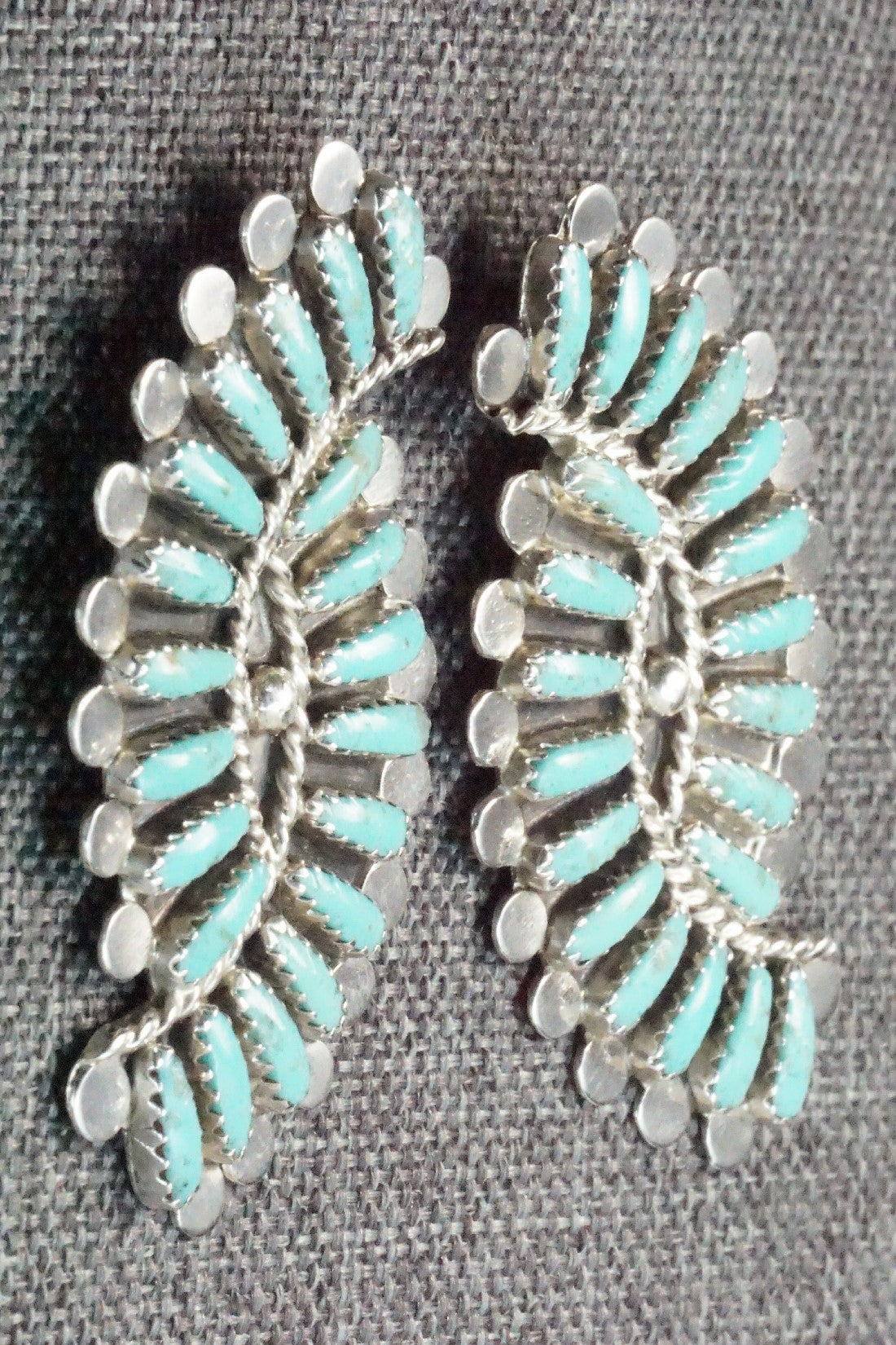 Turquoise & Sterling Silver Earrings - Lavell Byjoe