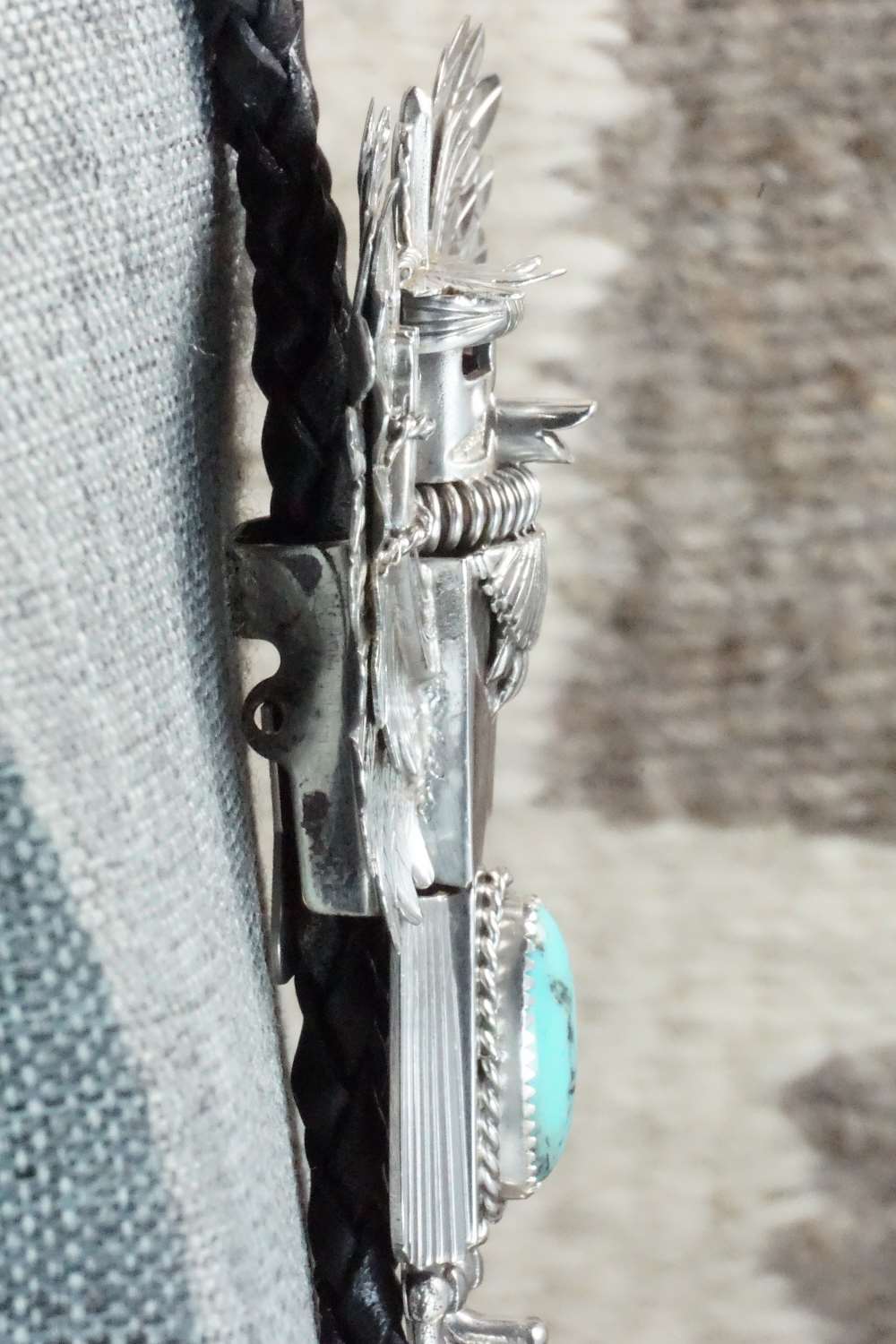 Turquoise & Sterling Silver Bolo Tie - Alvin Joe