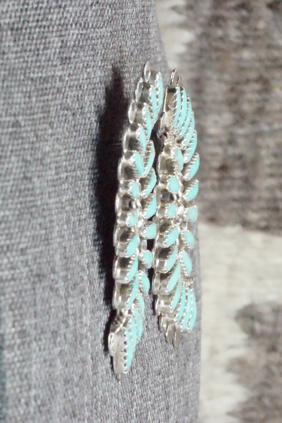 Turquoise & Sterling Silver Earrings - Lavell Byjoe
