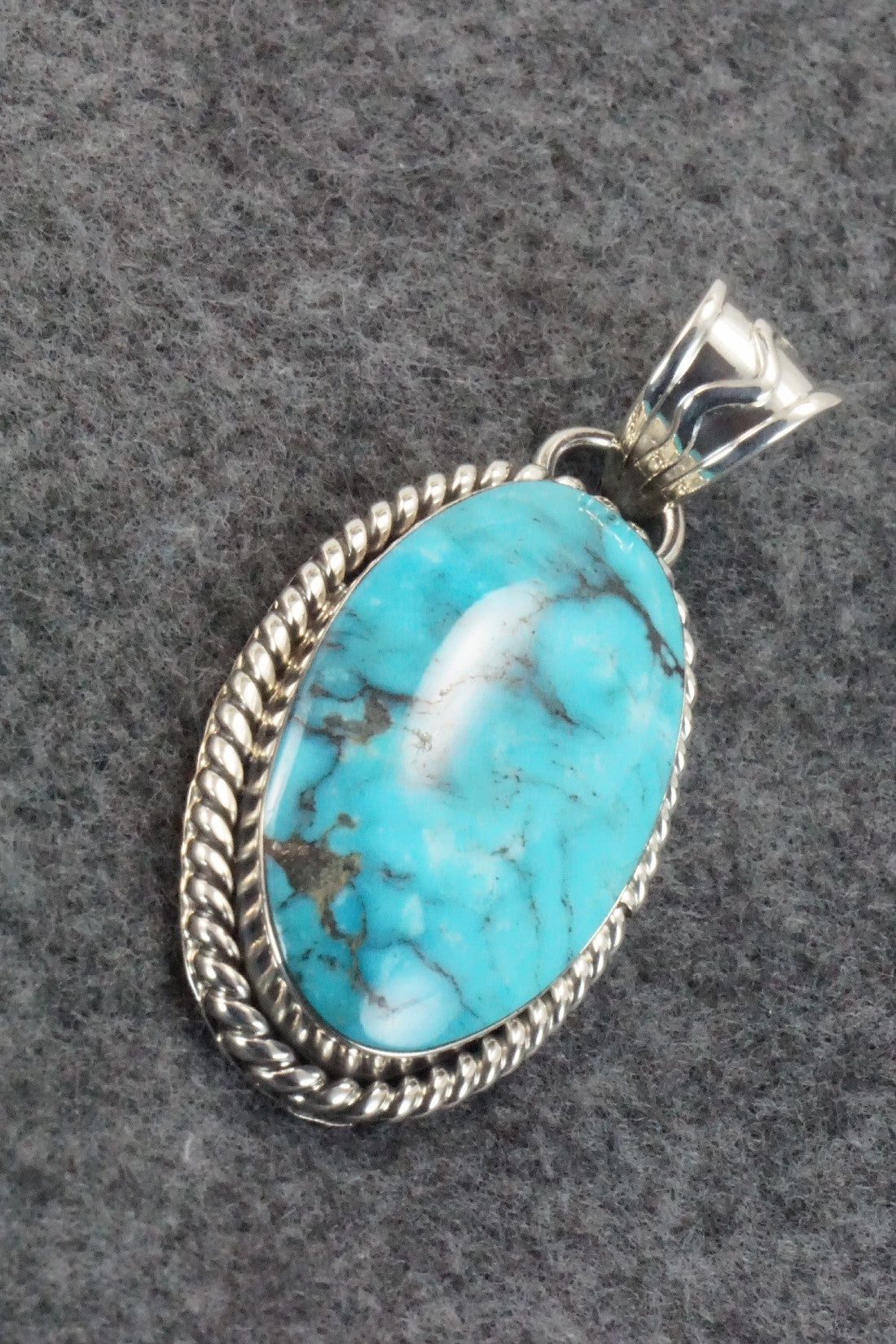 Turquoise & Sterling Silver Pendant - Sheena Jack