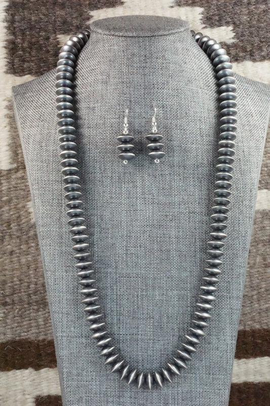 Navajo Pearl Sterling Silver Necklace Set - Preston Haley