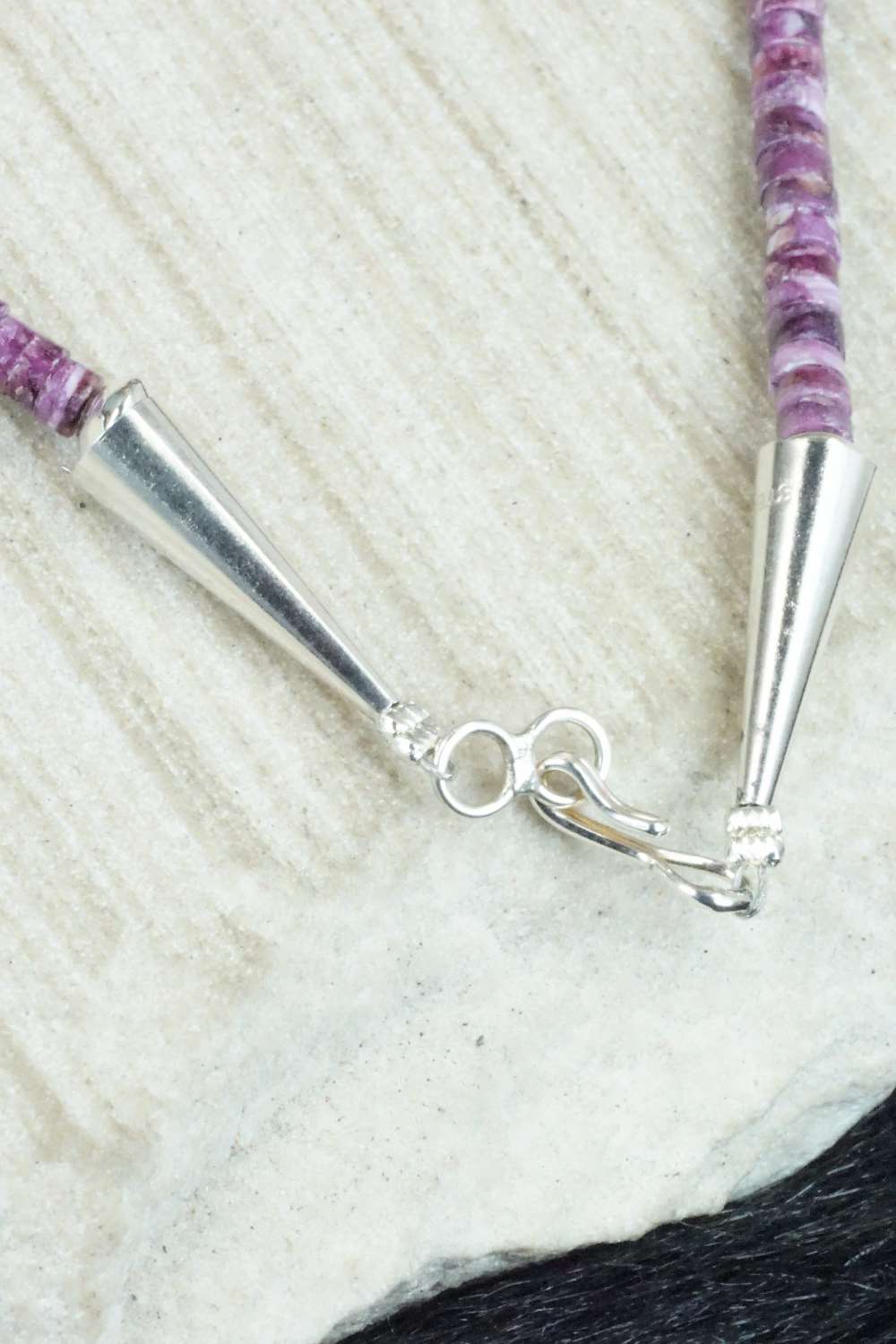 Spiny Oyster & Sterling Silver Necklace - Louise Joe