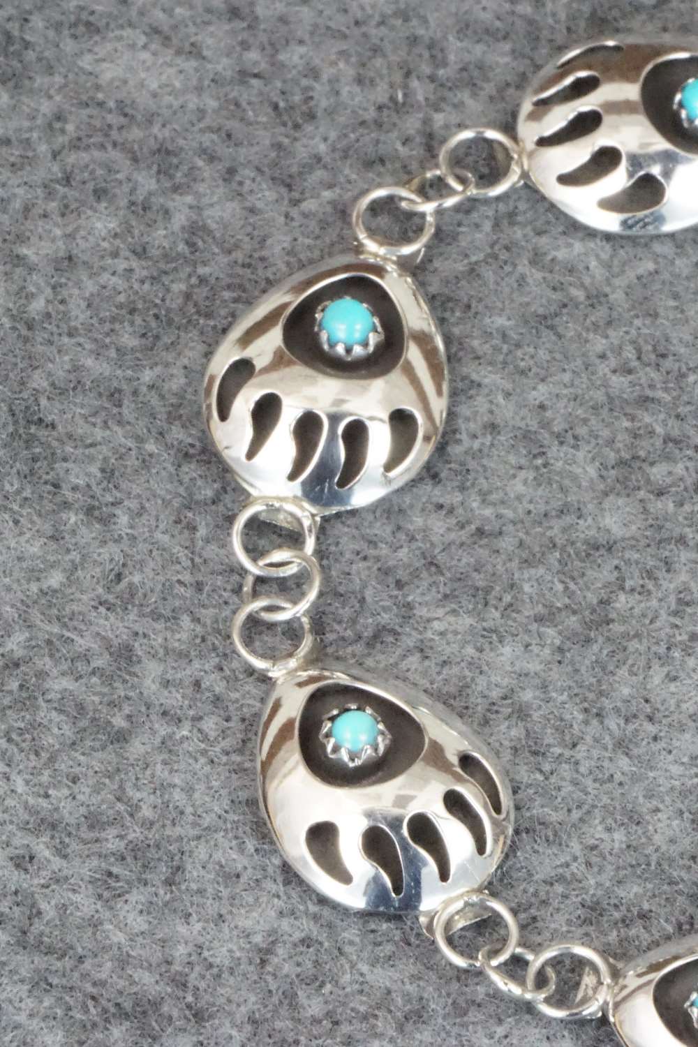 Turquoise & Sterling Silver Link Bracelet - Leta Parker