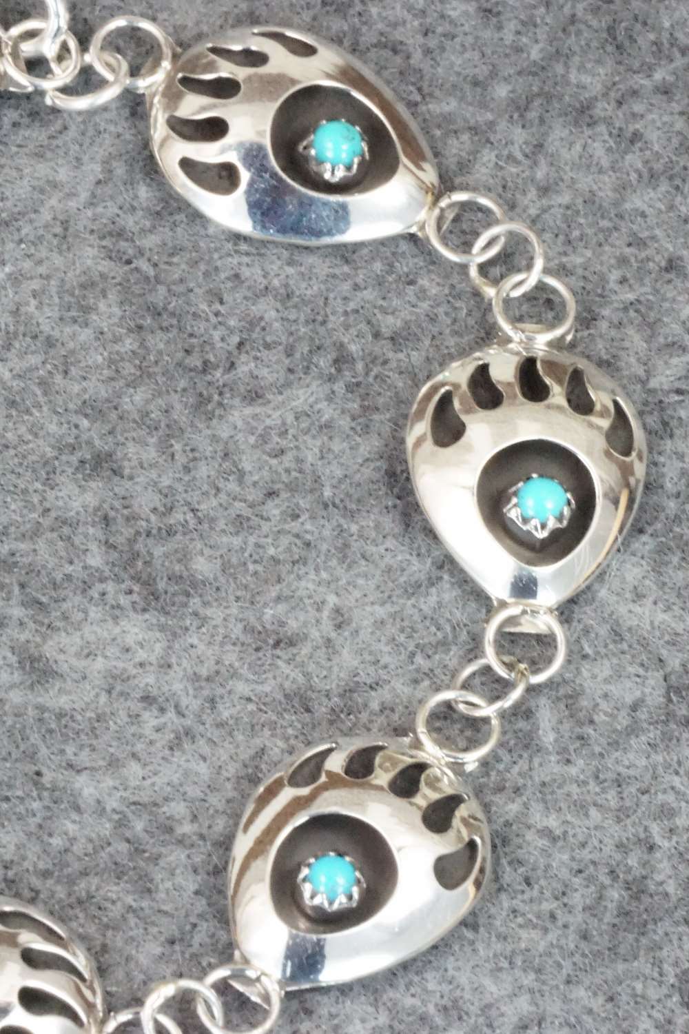 Turquoise & Sterling Silver Link Bracelet - Leta Parker